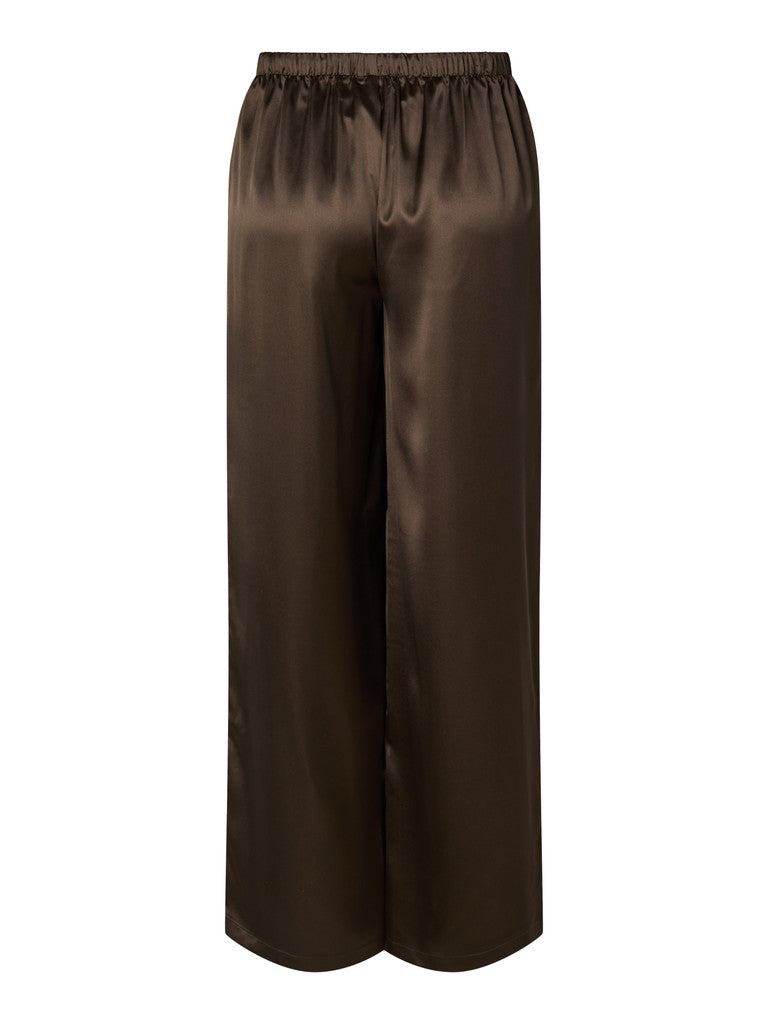 Evy Satin Pants in Brown