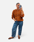 Wool Knit Cardigan in Terracotta