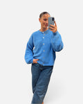 Wool Knit Cardigan in Light Blue