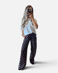 Fawn Track Pants in Brown Polka Dott