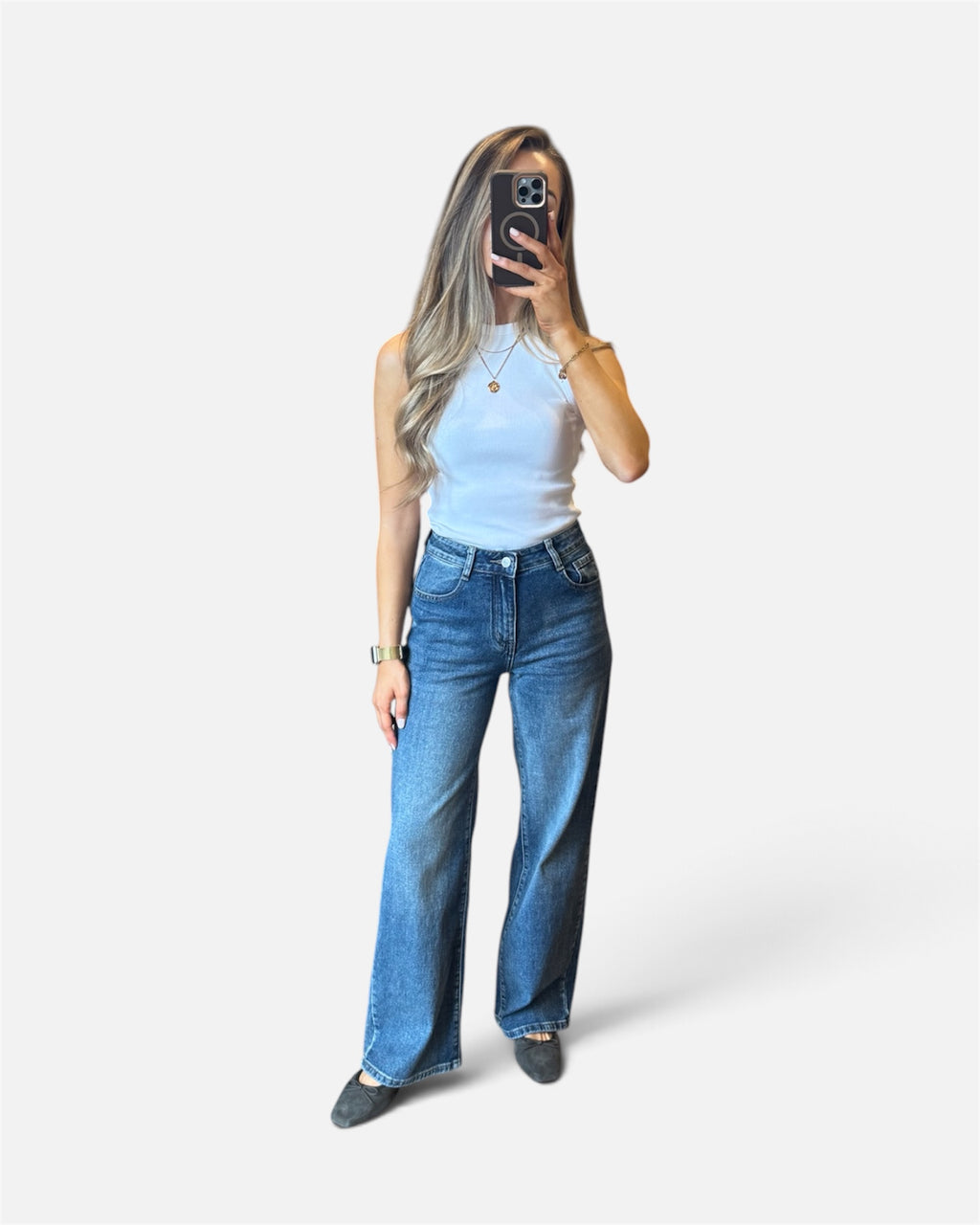 June Wide Leg Jean in Dark Denim