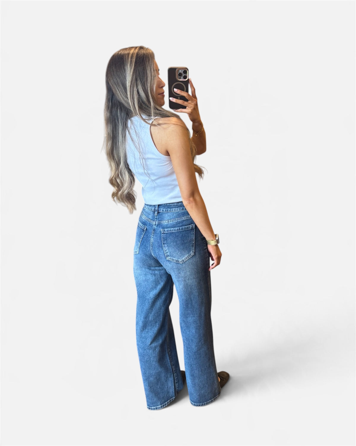 June Wide Leg Jean in Dark Denim