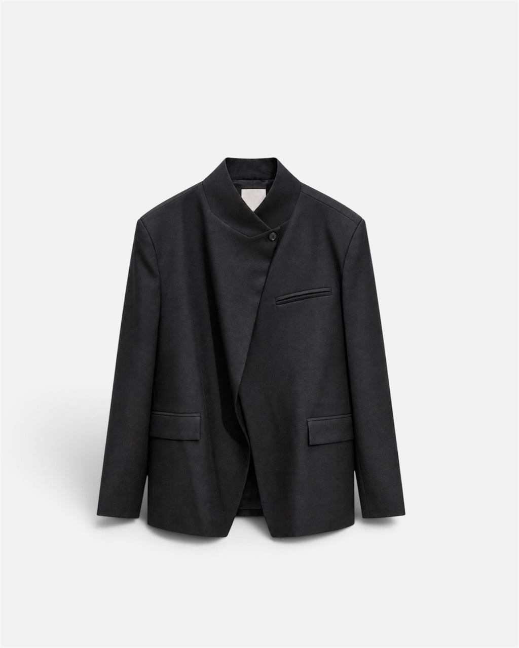 Leah High Neck Blazer in Black