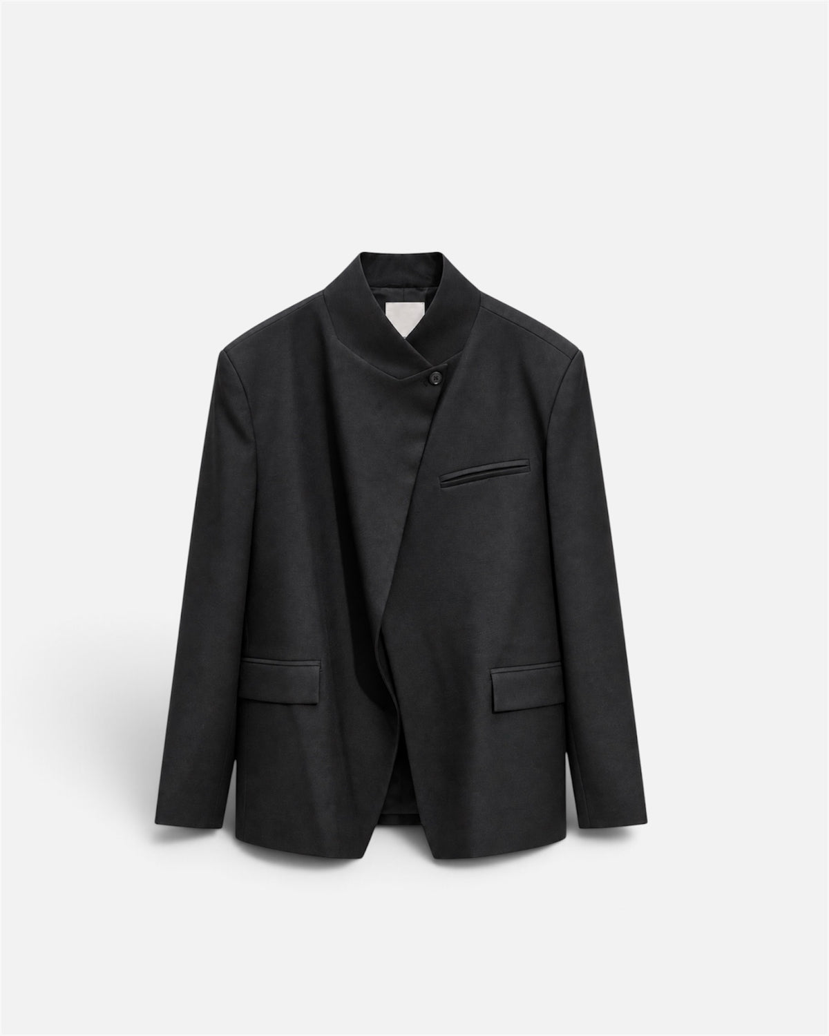 Leah High Neck Blazer in Black