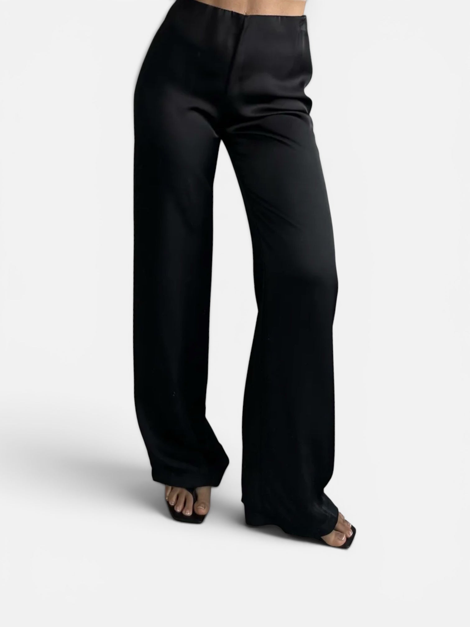 Satin Pants in Black