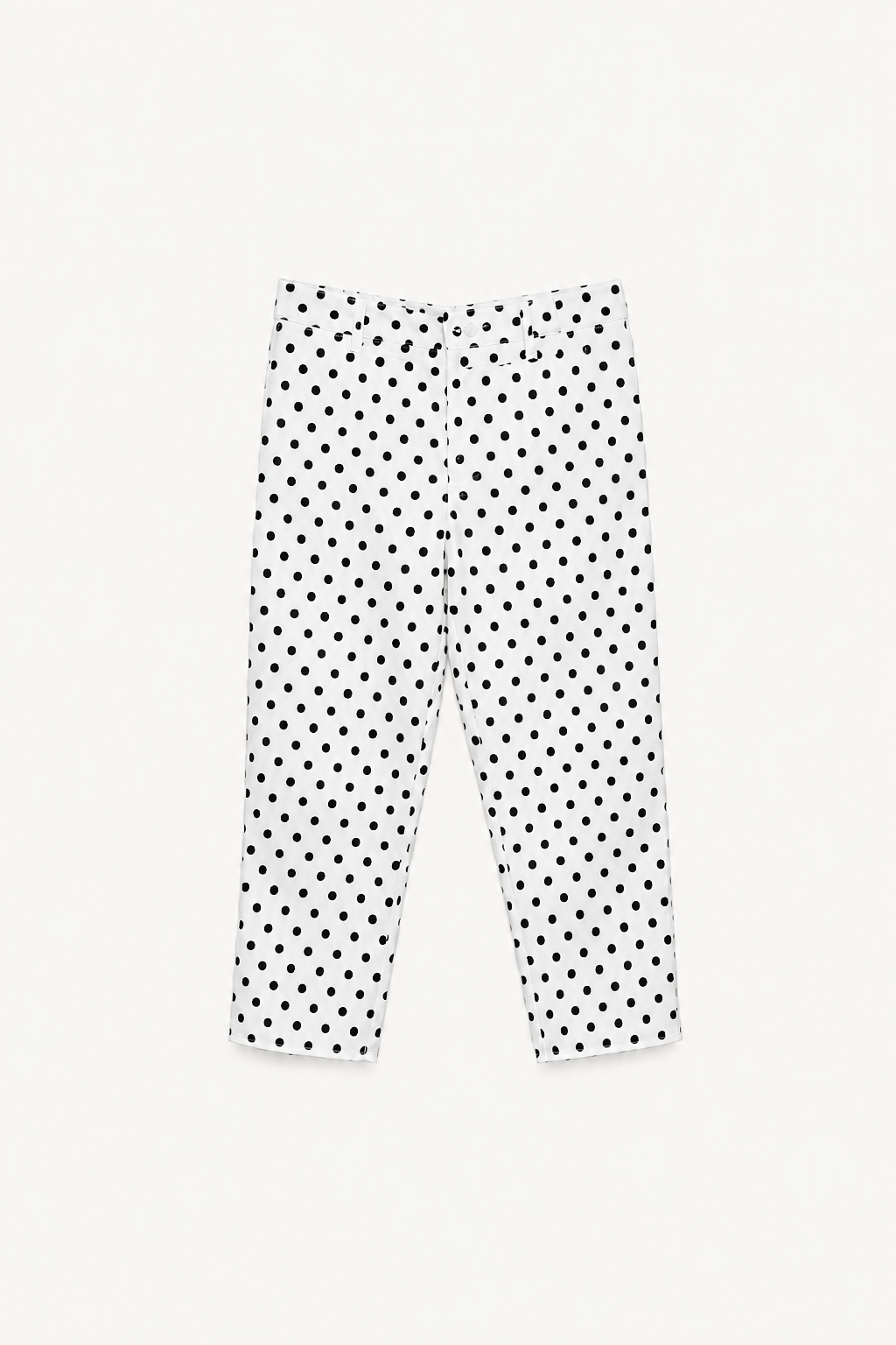 Polka Dott Capris in White