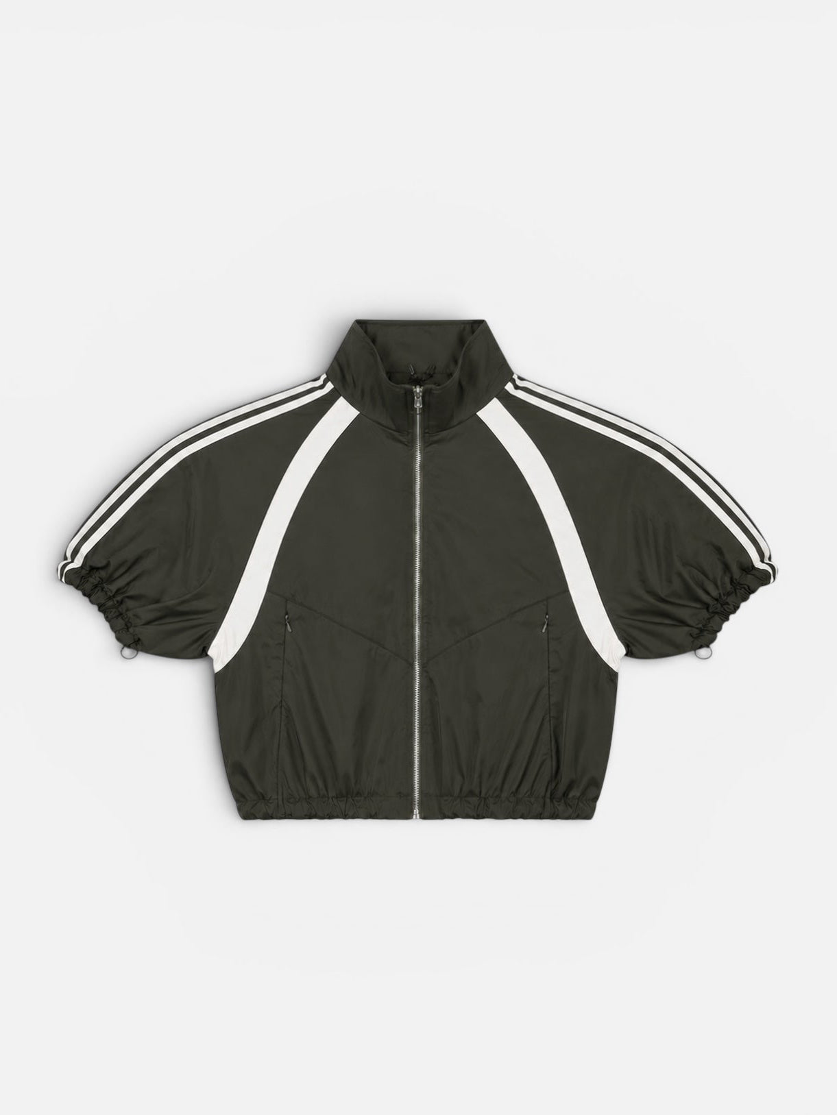 Track jacket in green & beige
