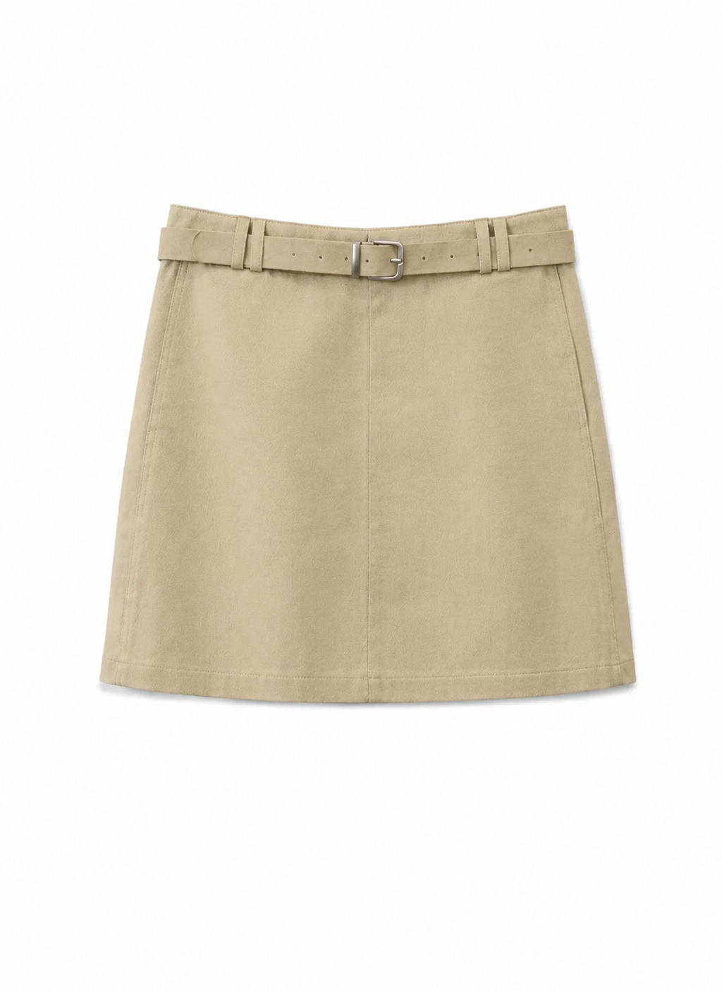 Skort with belt in tan