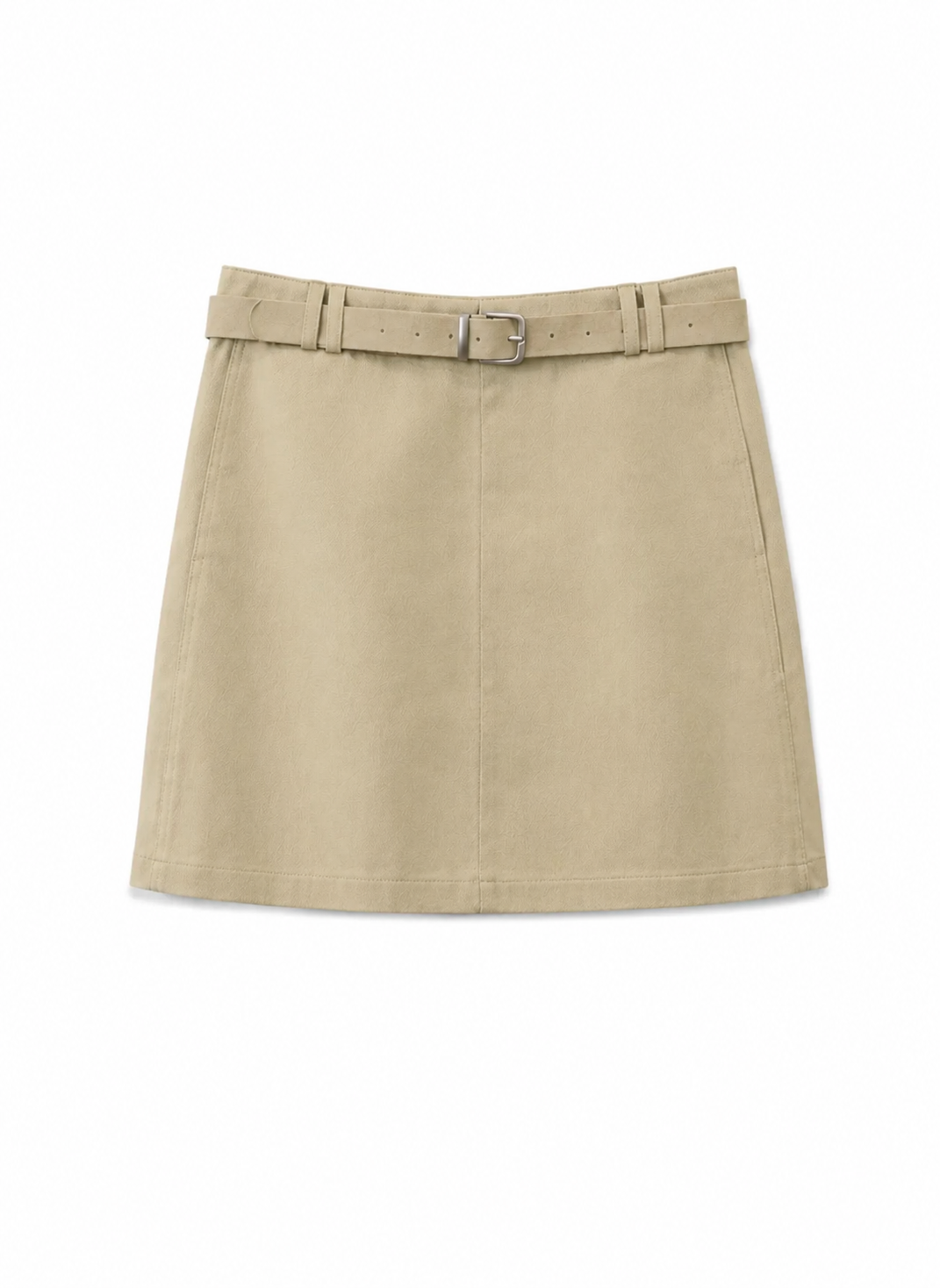 Skort with belt in tan