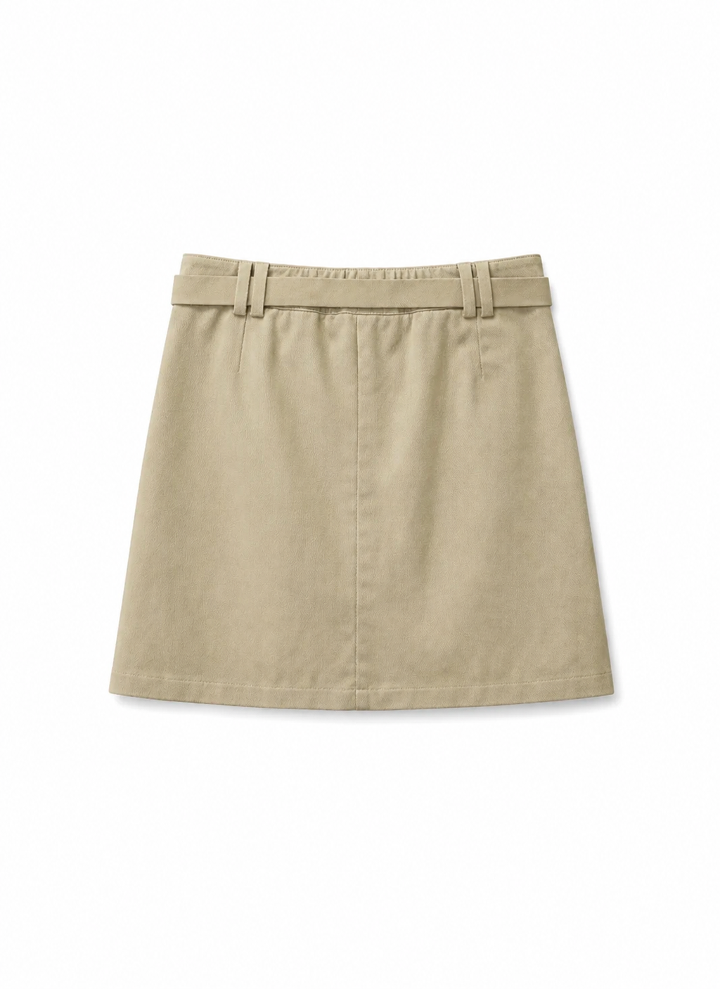 Skort with belt in tan