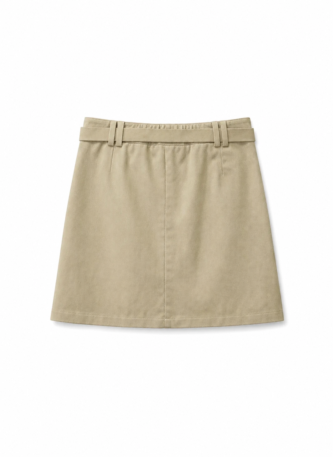 Skort with belt in tan