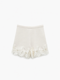 Satin Lace Shorts in Cream