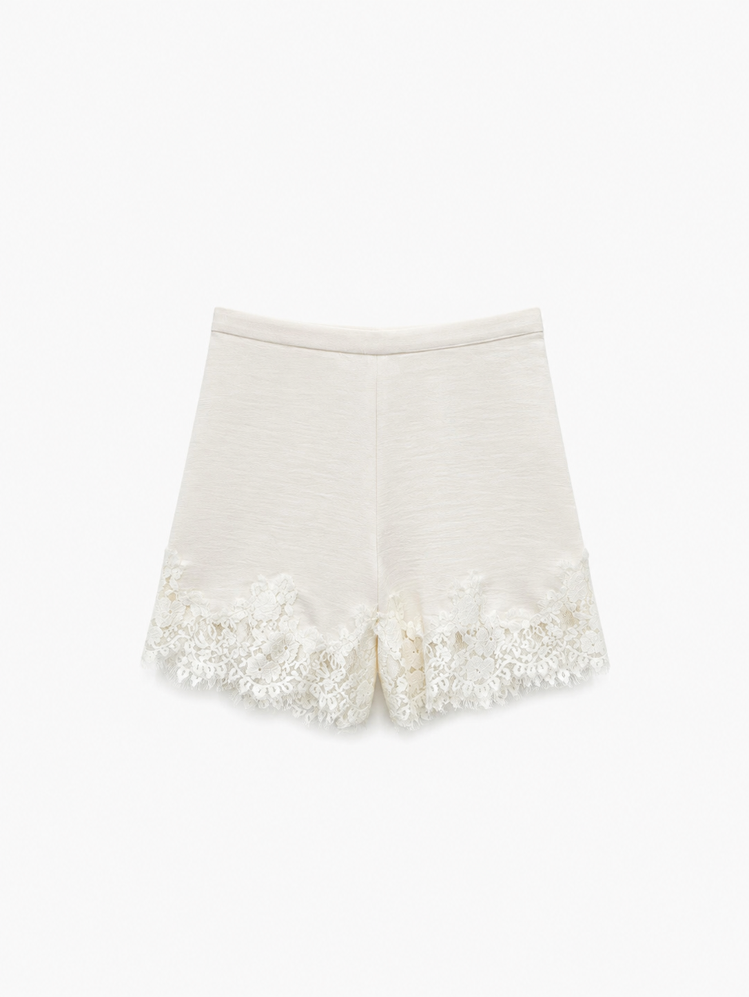 Satin Lace Shorts in Cream