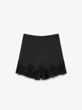 Satin Lace Shorts in Black