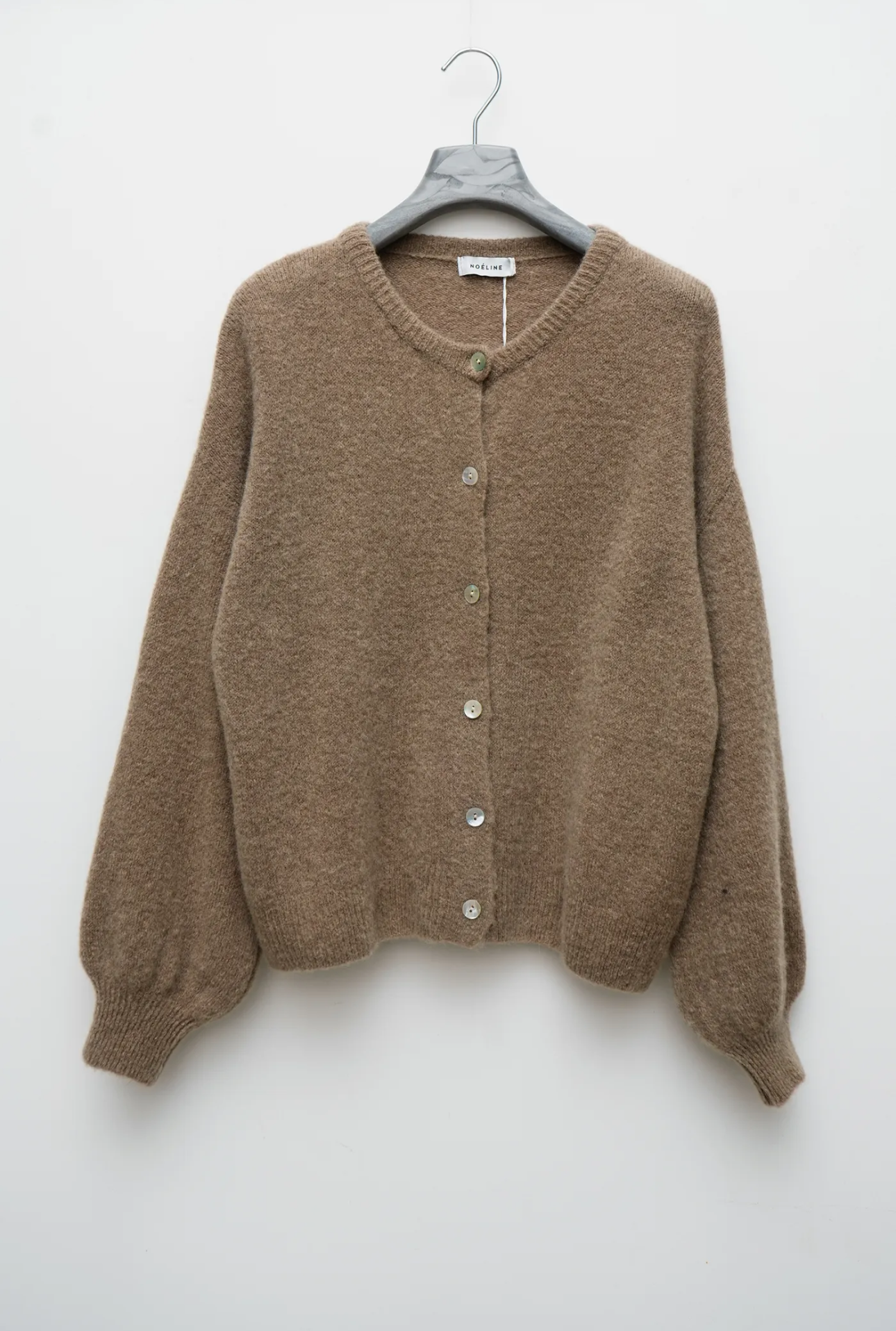Wool Knit Cardigan in Taupe