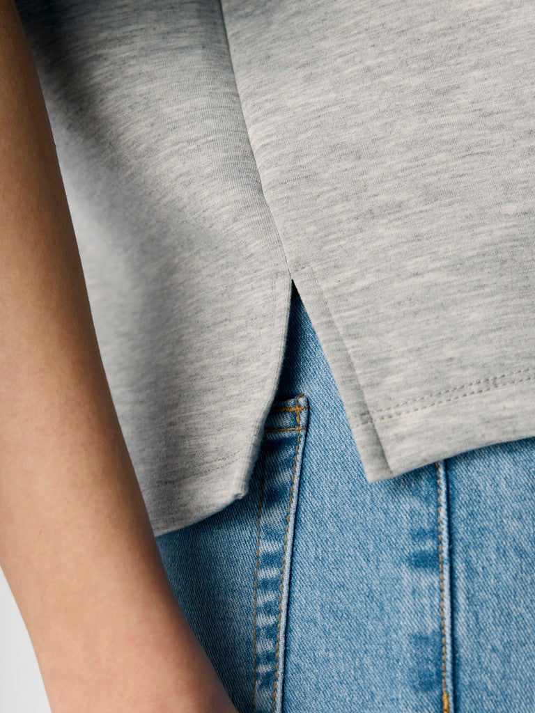 T-Shirt in Light Grey Melange