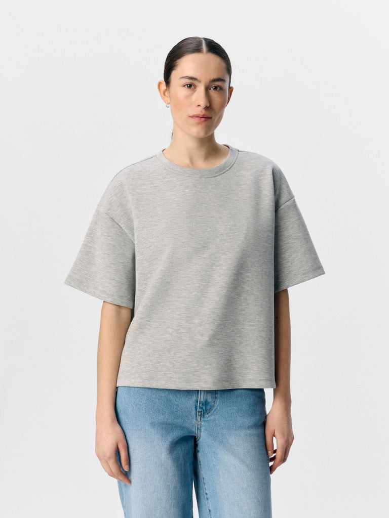 T-Shirt in Light Grey Melange