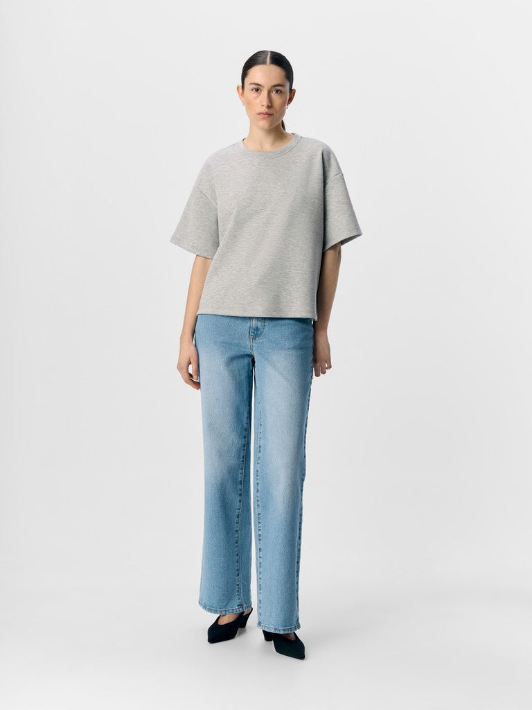 T-Shirt in Light Grey Melange