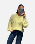 Wool Knit Cardigan in Butter Yellow