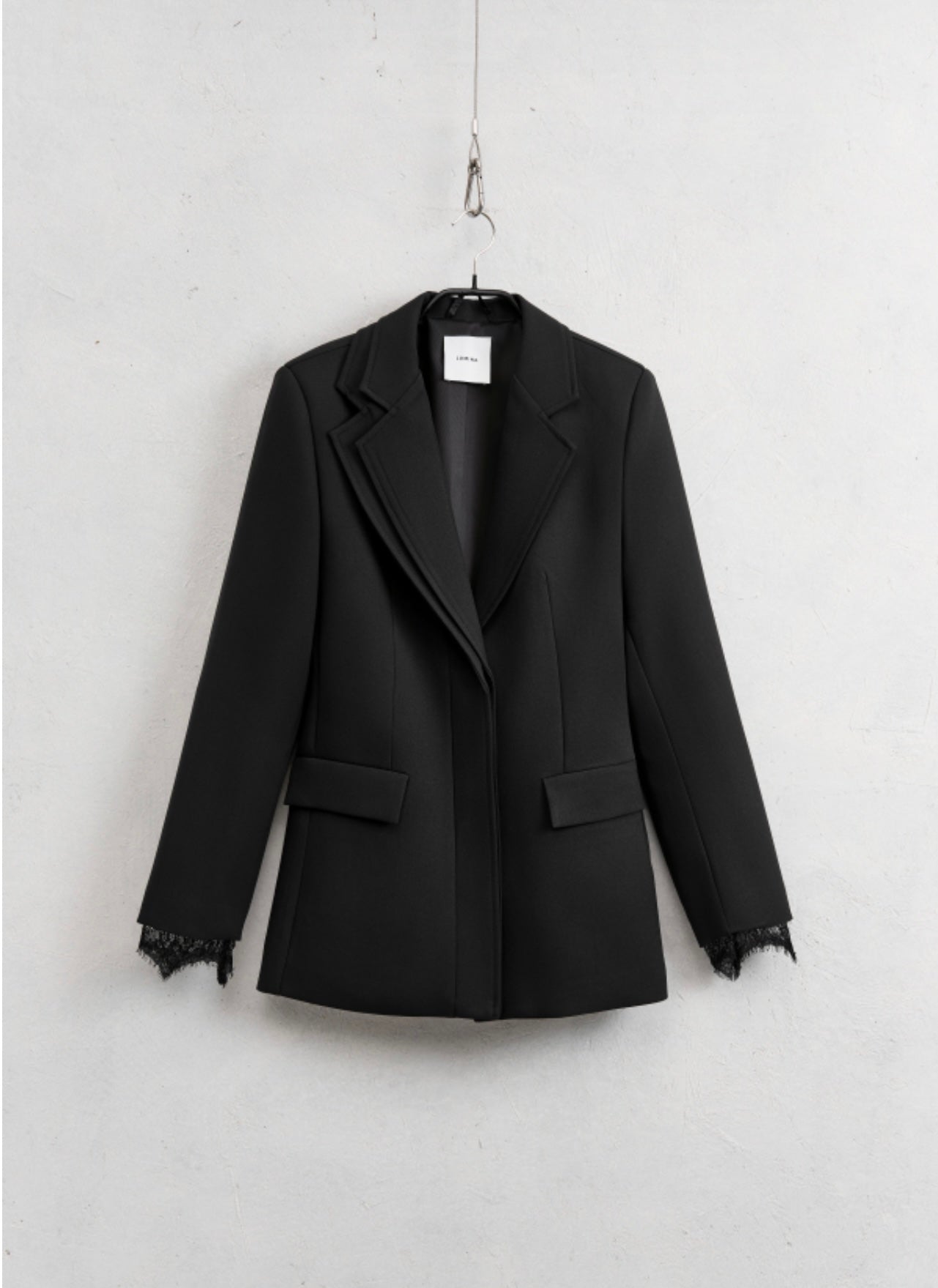 Mia Lace Trim Blazer in Black