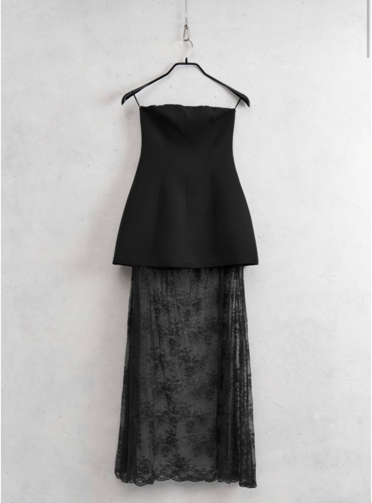 Willow Lace Trim Dress in Black