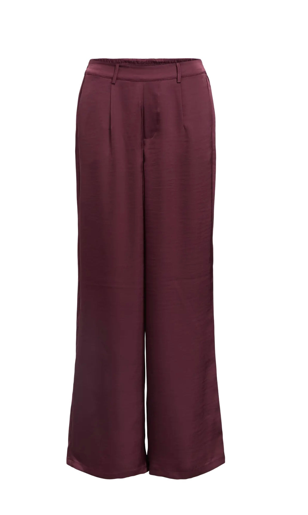 Lisa Satin Trouser in Burgundy