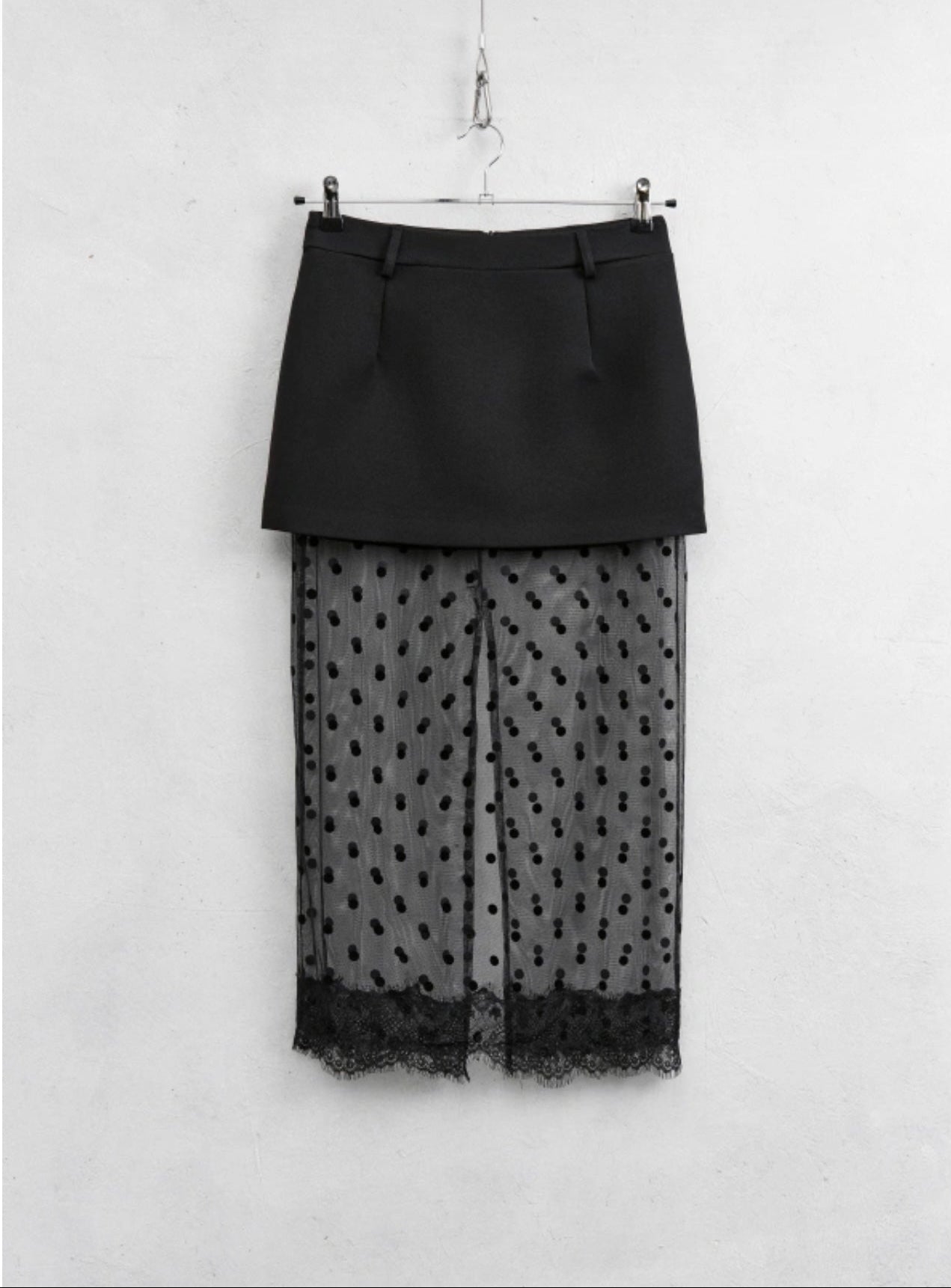 Harper Polka Dott Skirt in Black