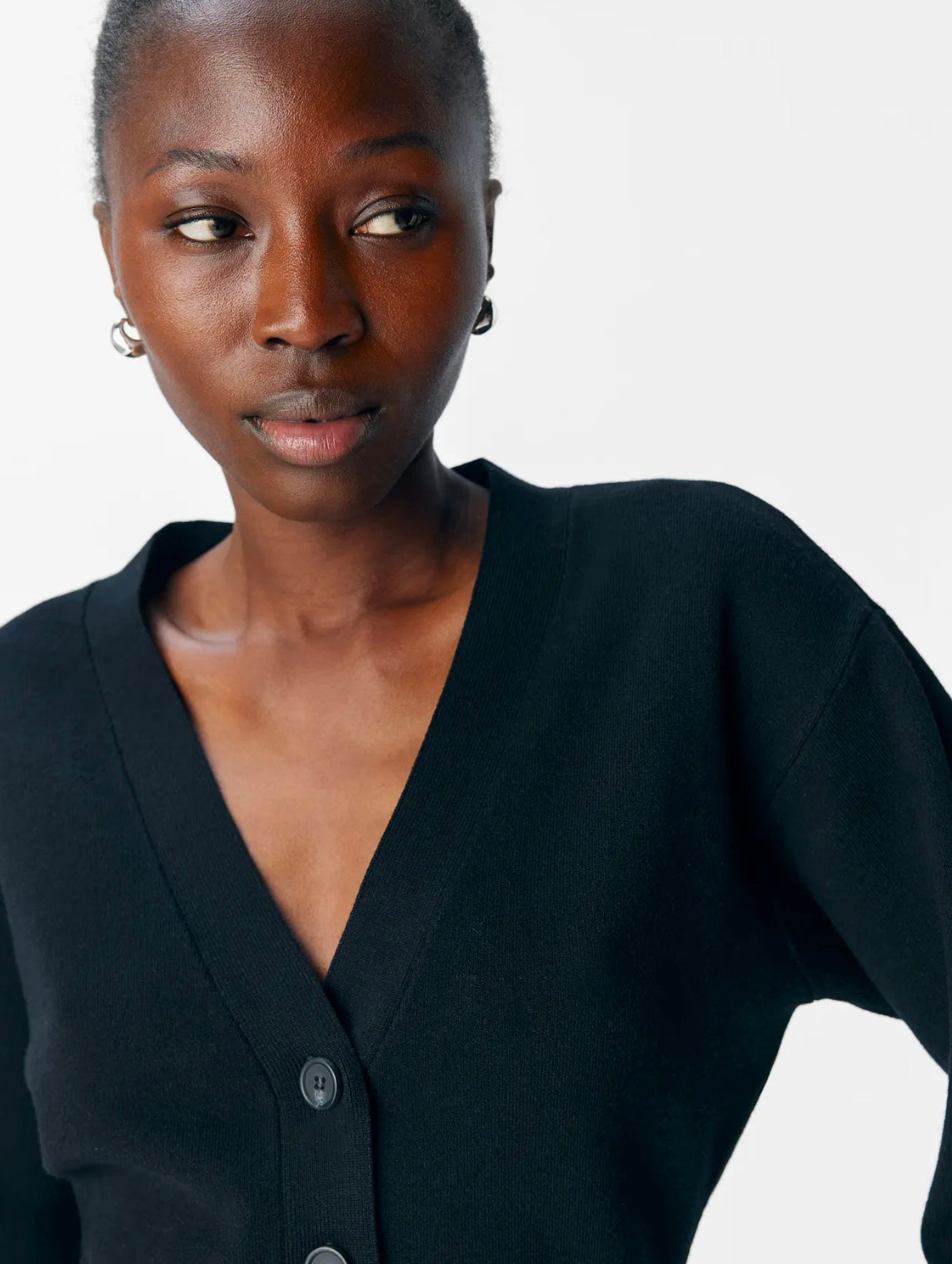 Amber Fitted Cardigan in Black