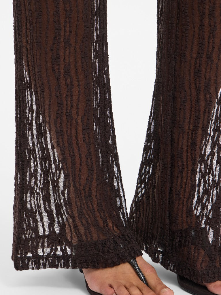 Leona Lace Pants in Chocolate Brown