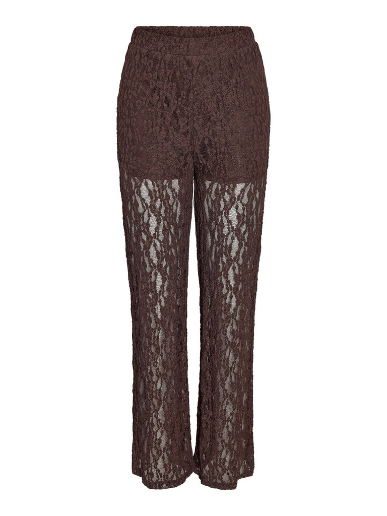 Leona Lace Pants in Chocolate Brown