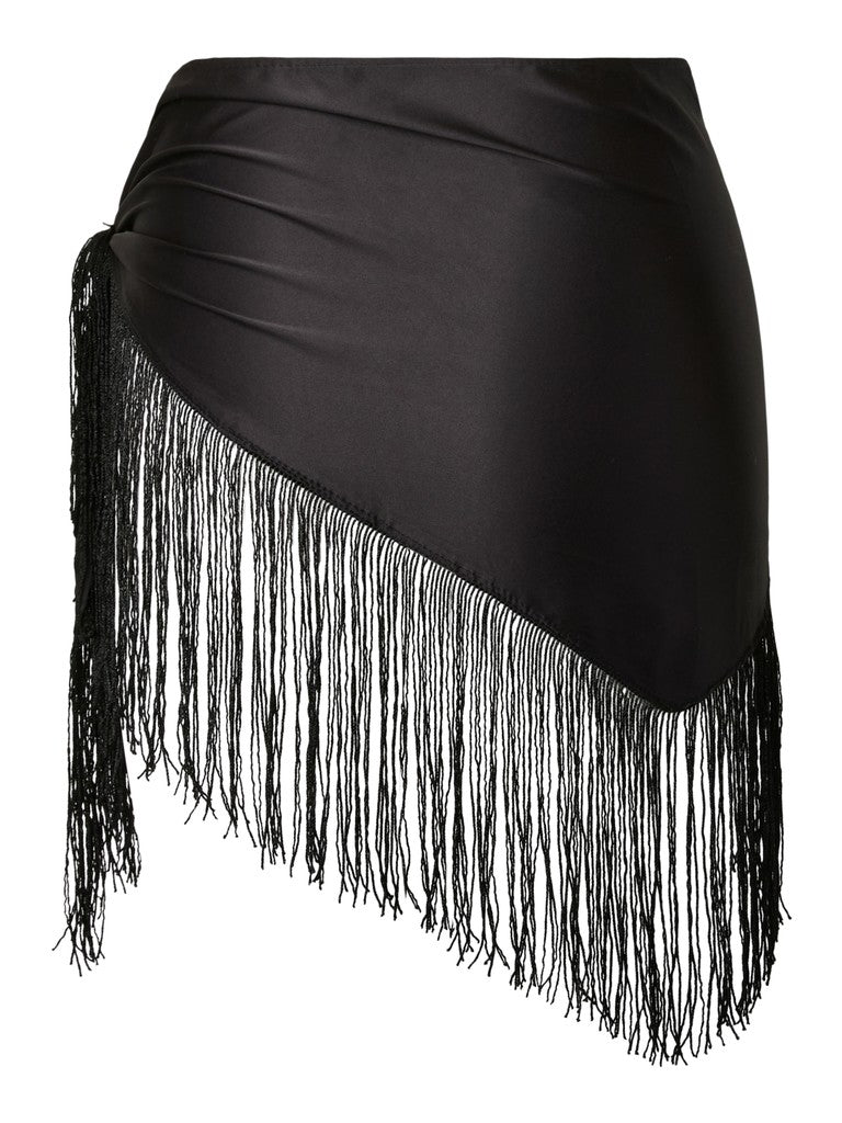 Jazzy Triangle Fringe Scarf in Black