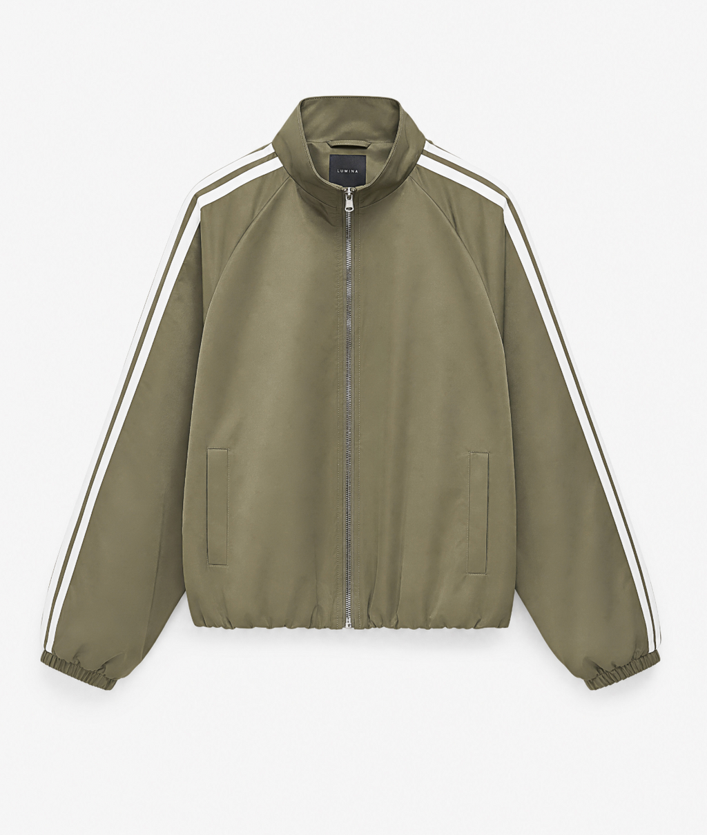 Bomber Jacket in Military Green and Cream