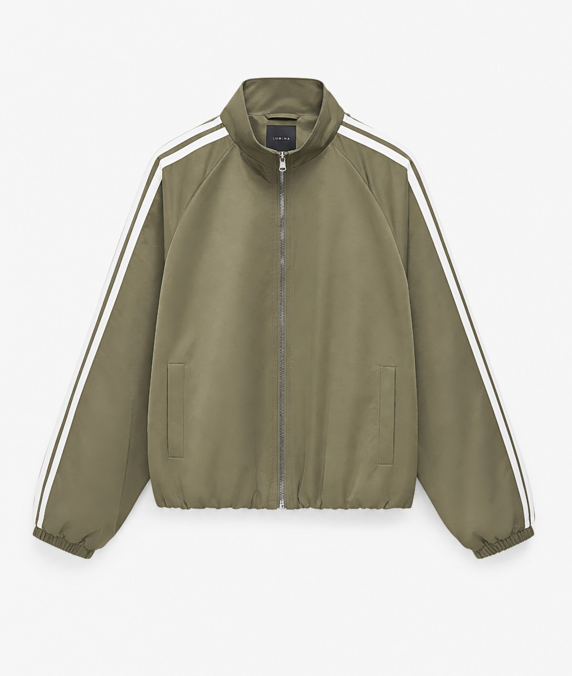 Bomber Jacket in Military Green and Cream