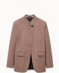 Gingham High Neck Blazer in Rust