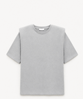 Padded Shoulder T-Shirt in Grey