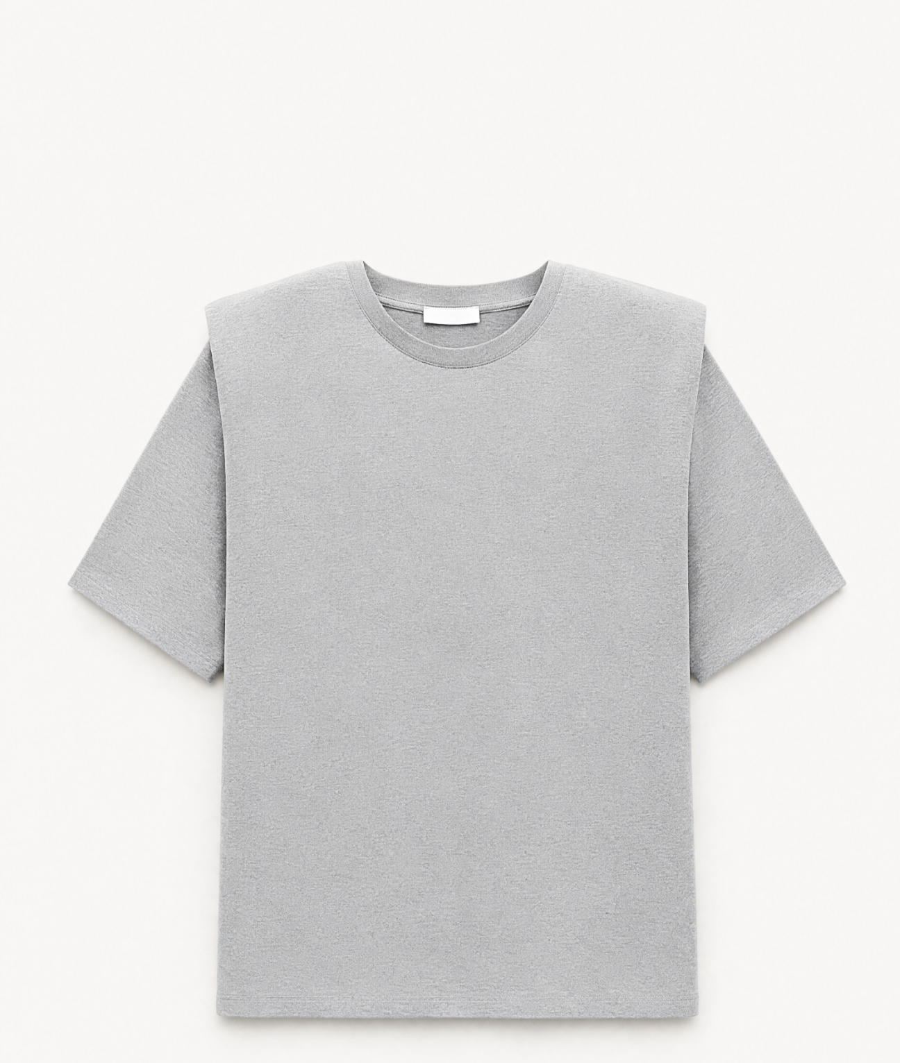 Padded Shoulder T-Shirt in Grey
