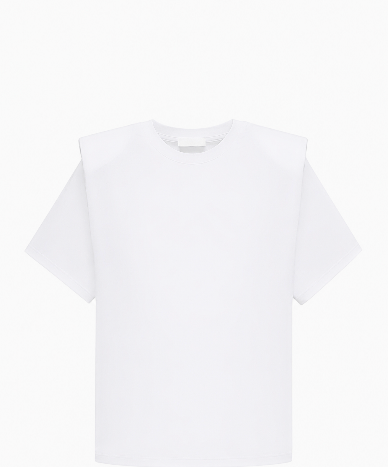 Padded Shoulder T-Shirt in White