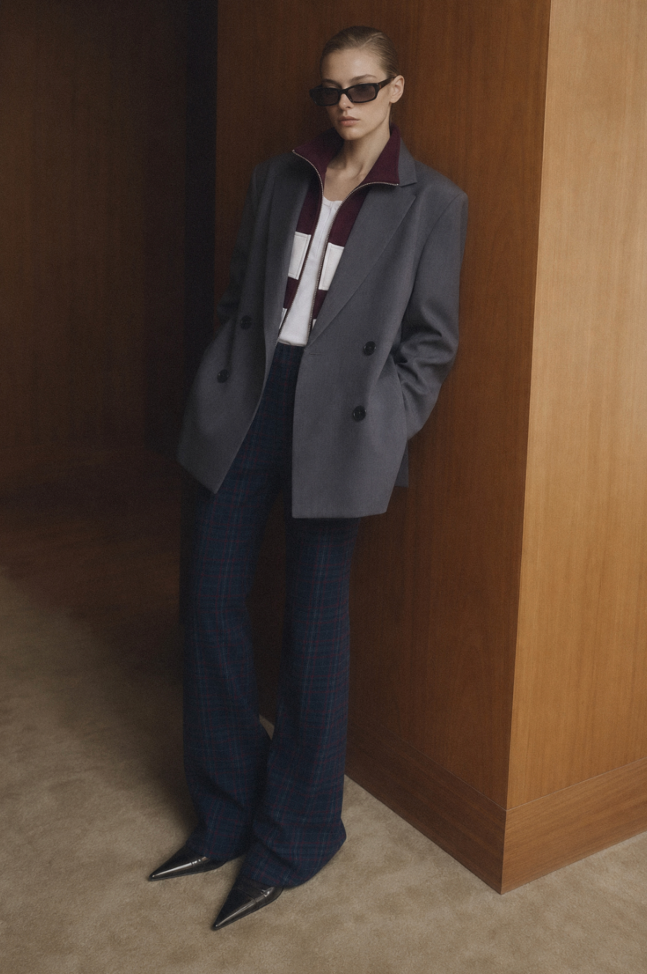 Blazer with Lapels in Grey