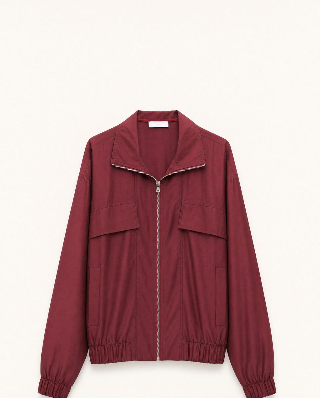 Sheer Bomber Jacket in Bordeaux