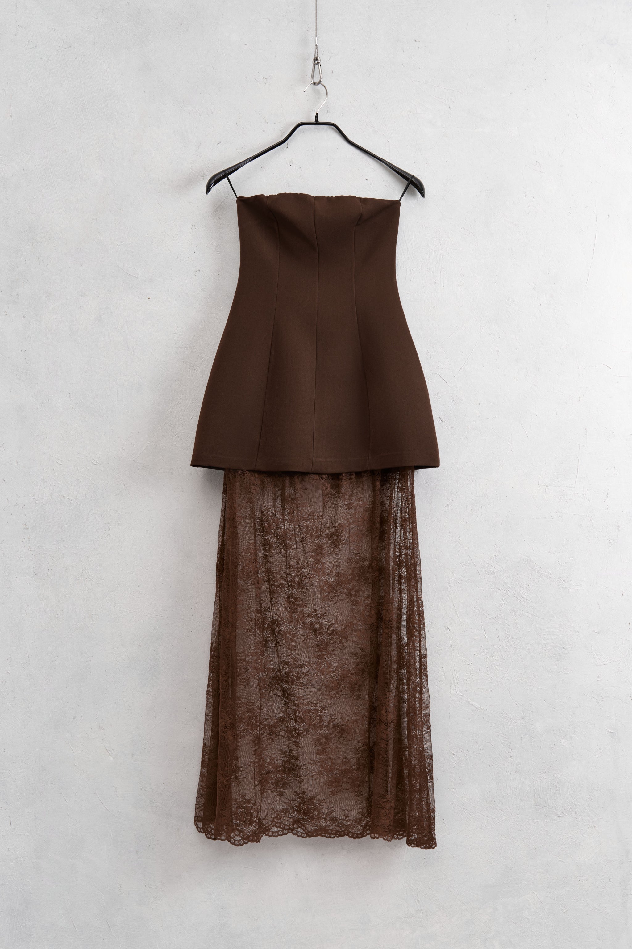 Willow Lace Trim Dress in Chocolate