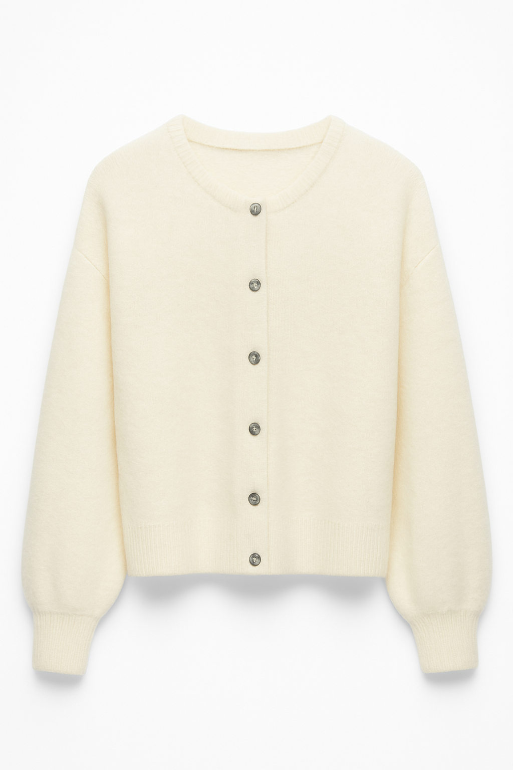 Sophie Wool Knit Cardigan in Ecru